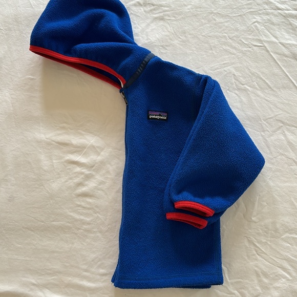 Patagonia Kids | Retro Pile Fleece Zip Up Jacket w/ Hood | 2T | Blue Red - Picture 4 of 5